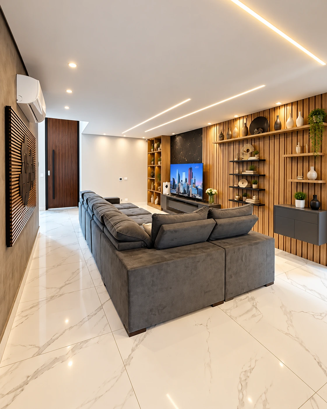 Sala de estar no Aruã Brisas, em Mogi das Cruzes — Ref. 0084