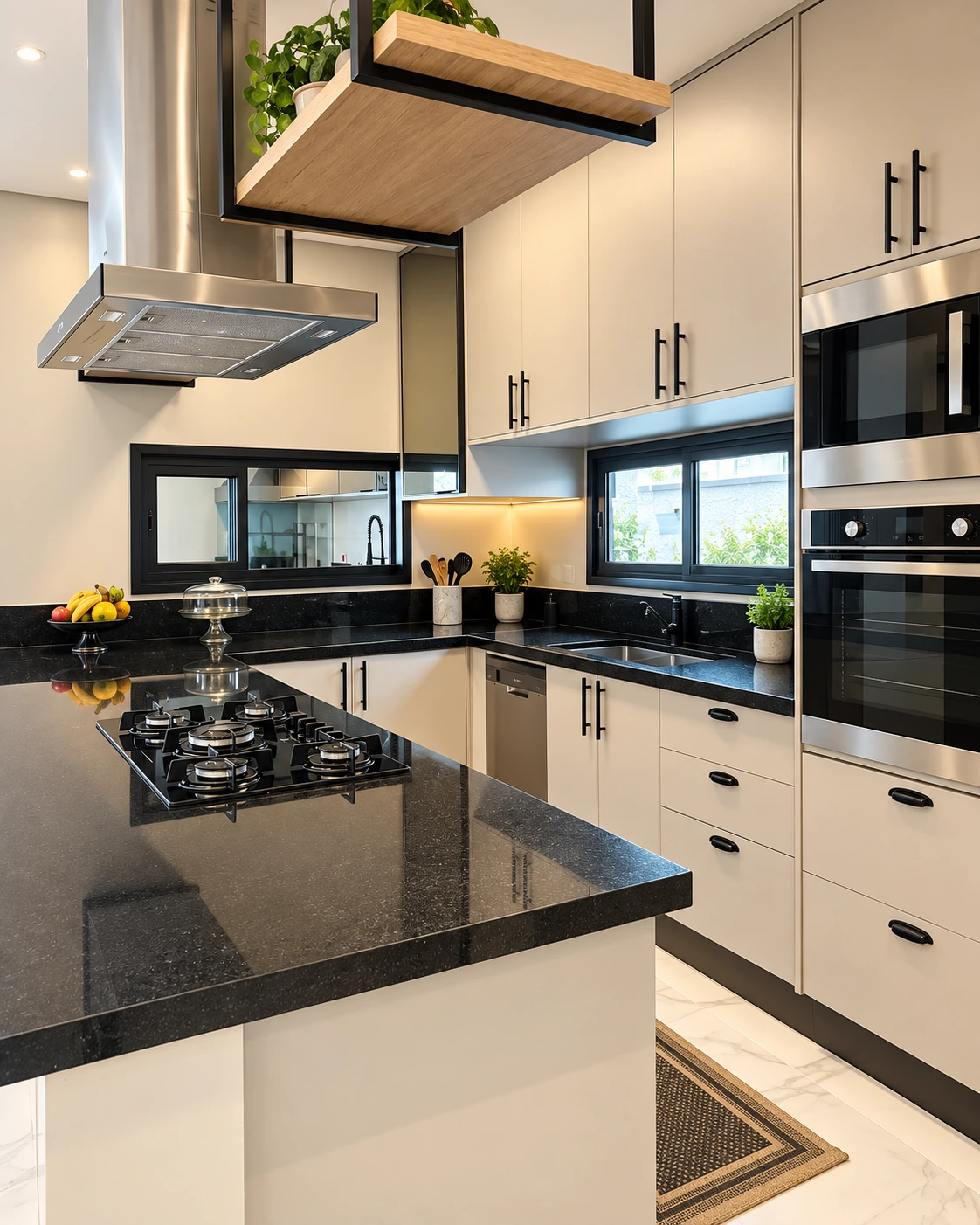 Detalhe da bancada da cozinha no Aruã Brisas, em Mogi das Cruzes — Ref. 0084
