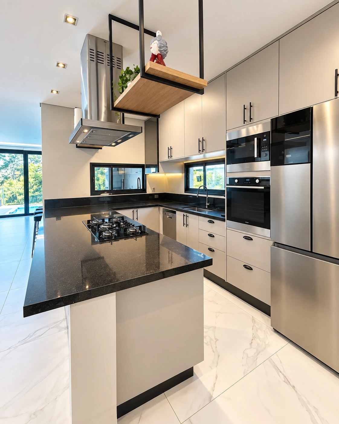 Cozinha, vista lateral no Aruã Brisas, em Mogi das Cruzes — Ref. 0084