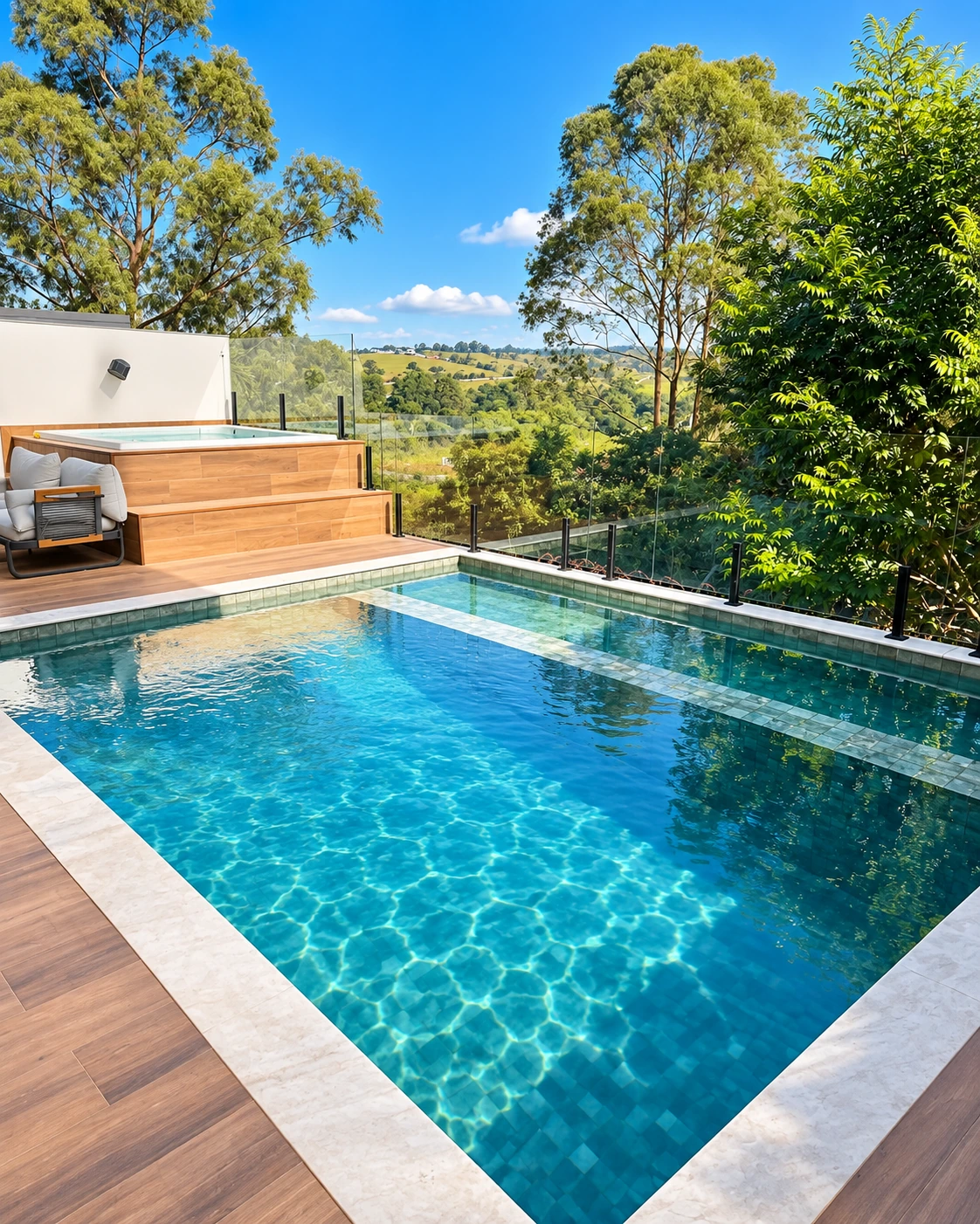 Piscina e área externa no Aruã Brisas, em Mogi das Cruzes — Ref. 0084