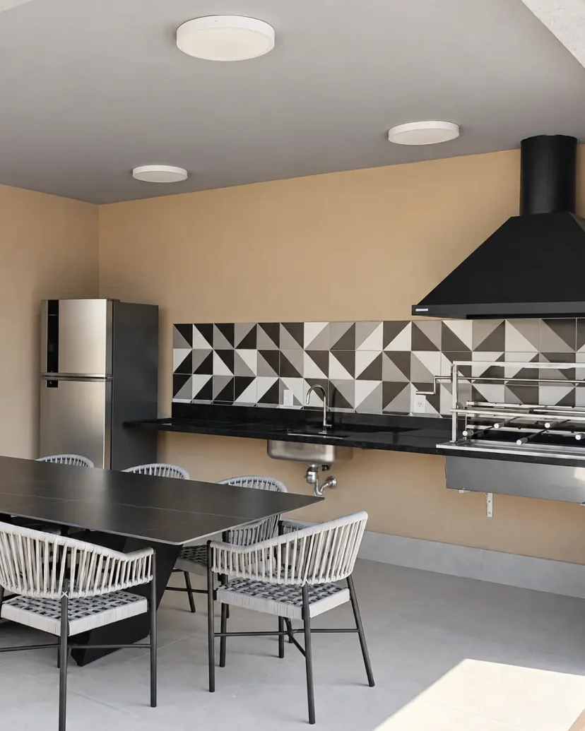 Área gourmet de uso comum do condomínio Mosaico Horizontes