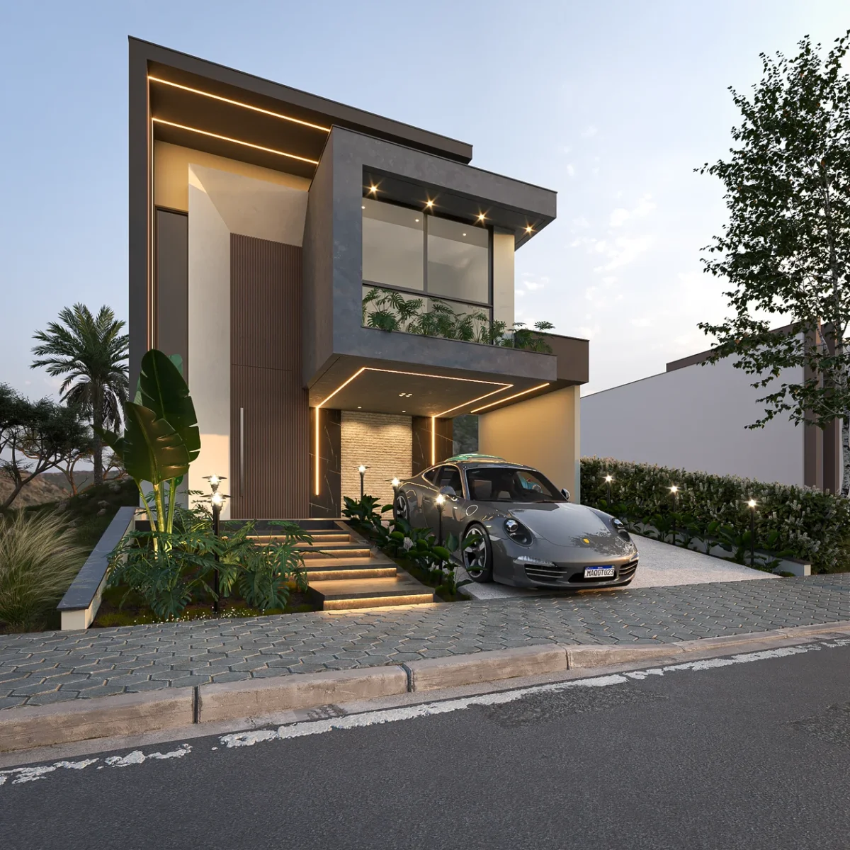 Imagem ilustrativa do projeto: fachada em vista lateral, Paradise Gardens, Mogi das Cruzes — Ref. 0095