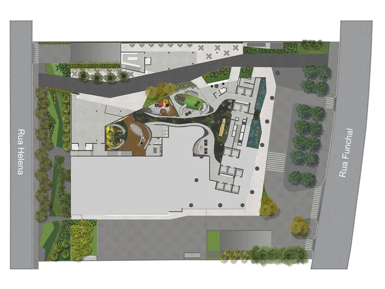 Planta: Implantação do térreo — W Residences São Paulo