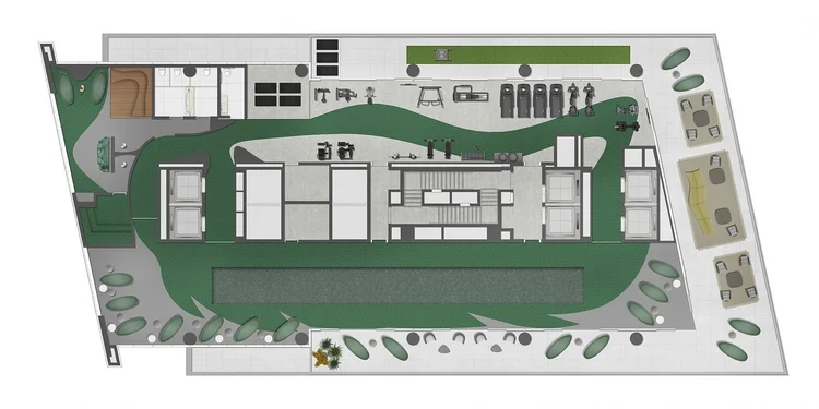 Planta: Pavimento de lazer residencial · 22º andar — W Residences São Paulo