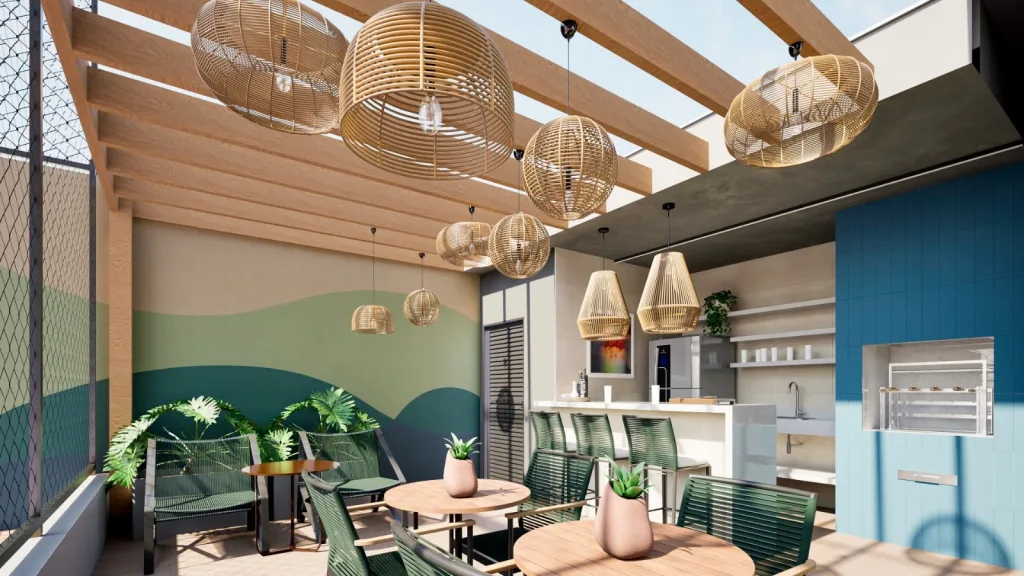 Beach Bar do Residencial Oliveira — perspectiva artística